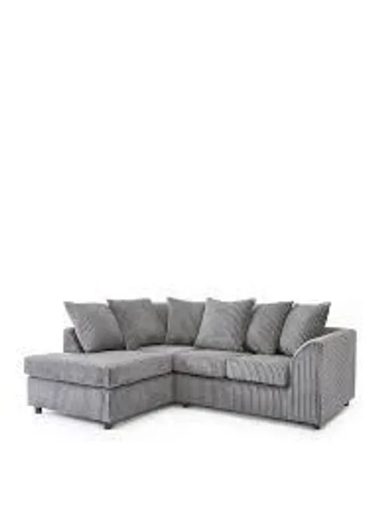 BRAND NEW PACKAGED LEON LEFT HAND CORNER CHAISE SOFA IN GREY (2 ITEMS)