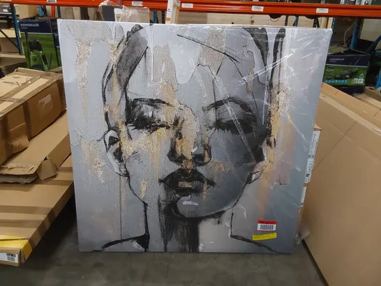 WOMAN FACE MODERN - WRAPPED CANVAS ART PRINT 