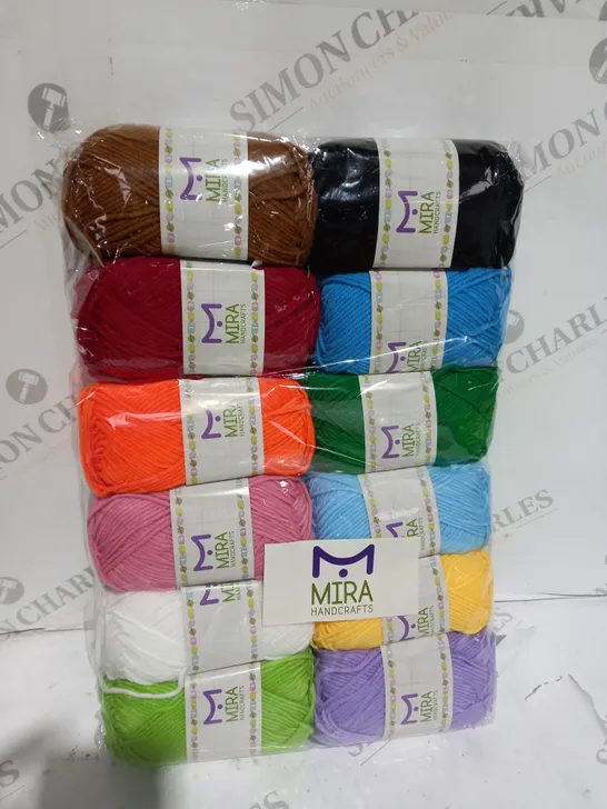 2 X MIRA HANDCRAFTS 12 PACK OF MULITOCOLOURED YARN 