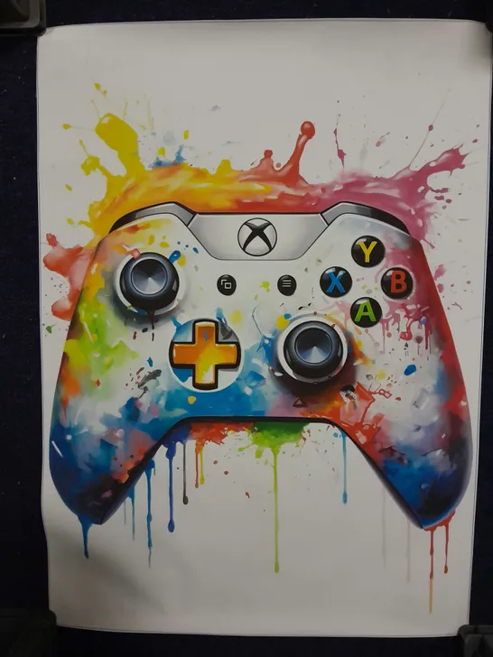 XBOX CONTROLLER SPLATTERED PAINT ART CANVAS PRINT 