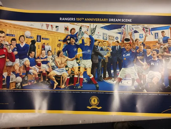 SIGNED RANGERS FOOTBALL CLUB 150TH ANNIVERSARY DREAM SCENE ART PRINT