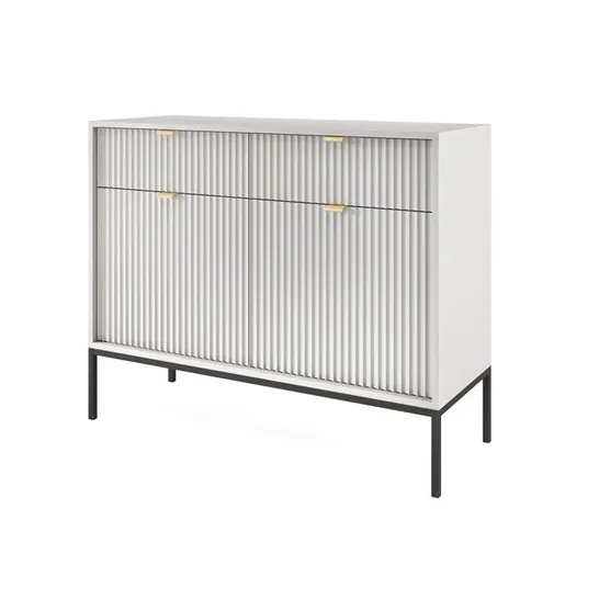 SIPES 104CM WIDE 2 DRAW CABINET COLOUR: LIGHT GREY