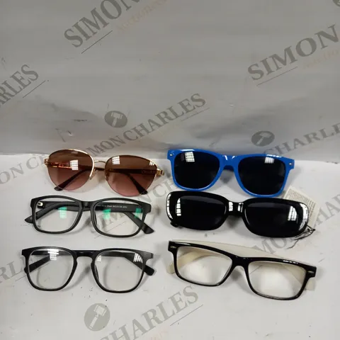 BOX OF APPROXIMATELY 15 ASSORTED PRESCRIPTION LENS & SUNGLASSES 