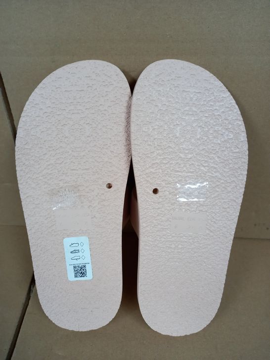 PAIR OF ASOS DESIGN FRIDAY JELLY FLAT SANDALS BEIGE SIZE 6UK