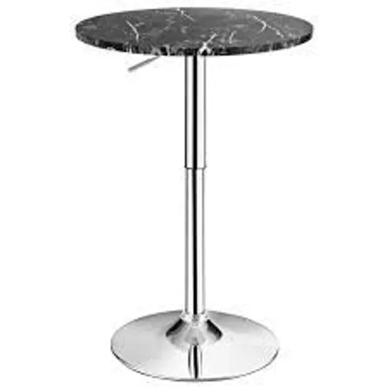 BOXED COSTWAY ROUND BISTRO BAR TABLE HEIGHT ADJUSTABLE 360-DEGREE SWIVEL BLACK