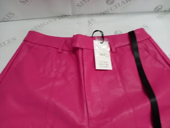 SLA PINK PAIGE FAUX LEATHER TROUSERS - M