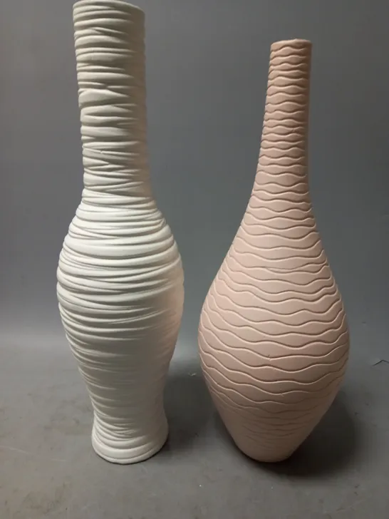 LOT OF 2 BRAND NEW TEXTURED HOME VASES