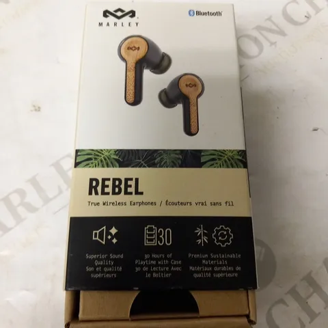 BOXED HOUSE OF MARLEY REBEL TRUE WIRELESS EARPHONES EM-JE121-SB