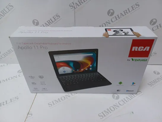 BRAND NEW BOXED VENTURER APOLLO 11 PRO 11.6” TABLET WITH DETACHABLE KEYBOARD- 32 GB, BLACK