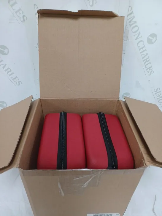 BOXED LOT OF 2 STORAGE CASES RED BY FLIPO