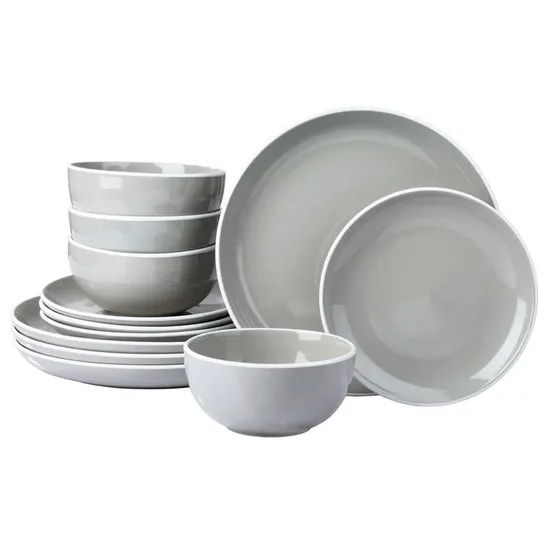 BOXED AMELIO 12 PIECE DINNERWARE SET, SERVICE FOR 4 