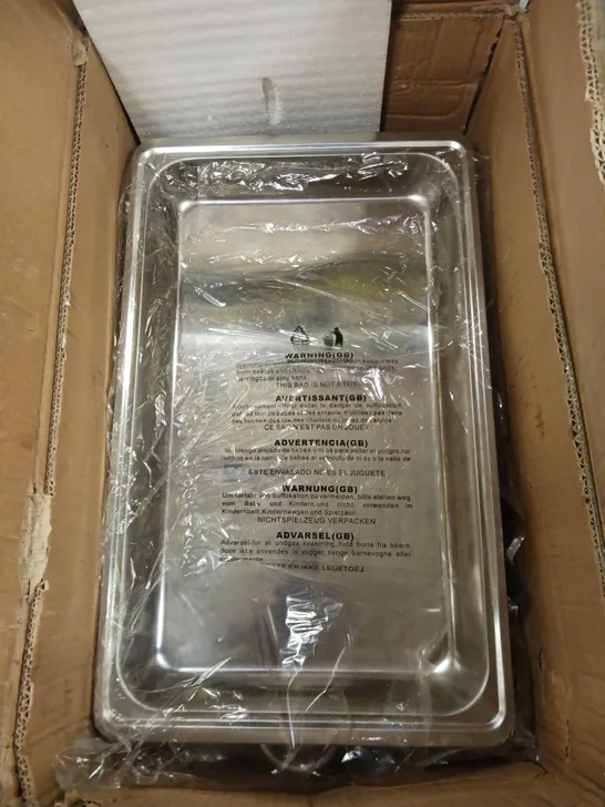 APPROXIMATELY 10 STAINLESS STEEL CATERING TRAYS - COLLECTION ONLY 