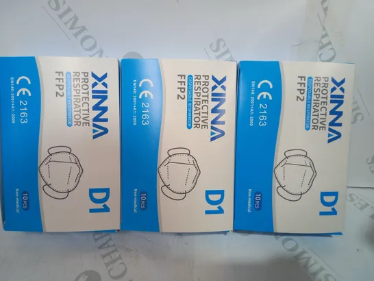 XINNA BOX OF APPROXIMATELY 40 PROTECTIVE RESPIRTOR DISPOSABLE MASKS