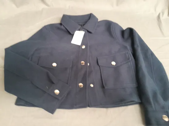 STRADIVARIUS NAVY BUTTON FRONT SHIRT - S