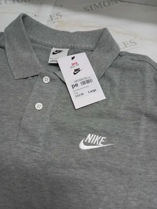 NIKE GREY POLO SHIRT - LARGE