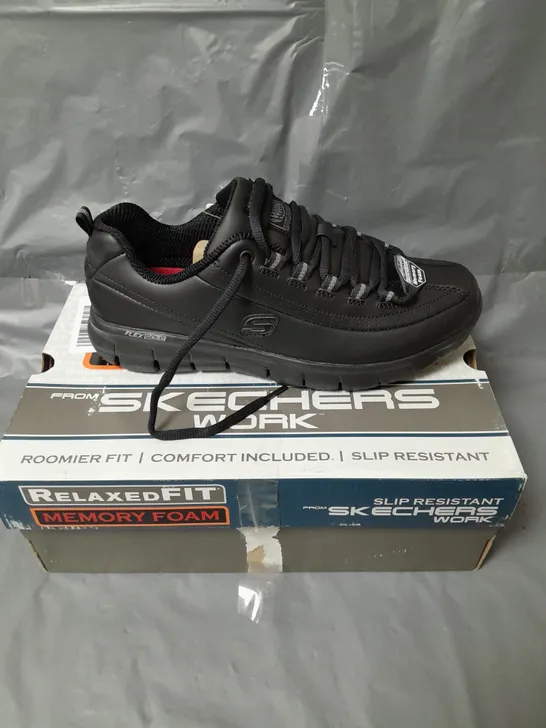 PAIR OF SKETCHERS WORK TRACK TRICKET RELAXED FIT TRAINERS - 7