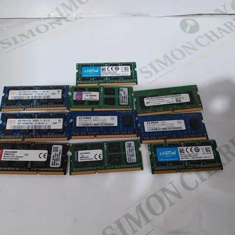 LOT OF 10 ASSORTED SODIMM RAM STICKS