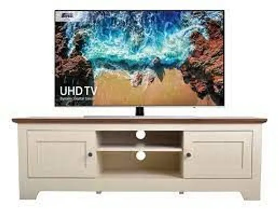 BOXED DEVON IVORY/WALNUT TV CABINET (1 BOX) RRP £289