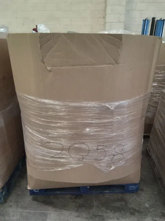 PALLET OF ASSORTED ITEMS INCLUDING MATTRESS PAD, ELVIROS MEMORY FOAM CERVICAL PILLOW, HOMOZE 50FT HOSE, BCOZZY, PURE COTTON COVER BOX PILLOW, DONUT CUSHION