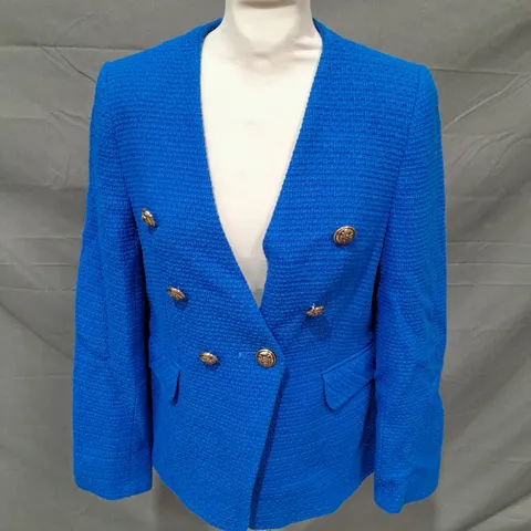 HELENE BERMAN LONDON BLIUE ONE BUTTON BLAZER - SIZE 10