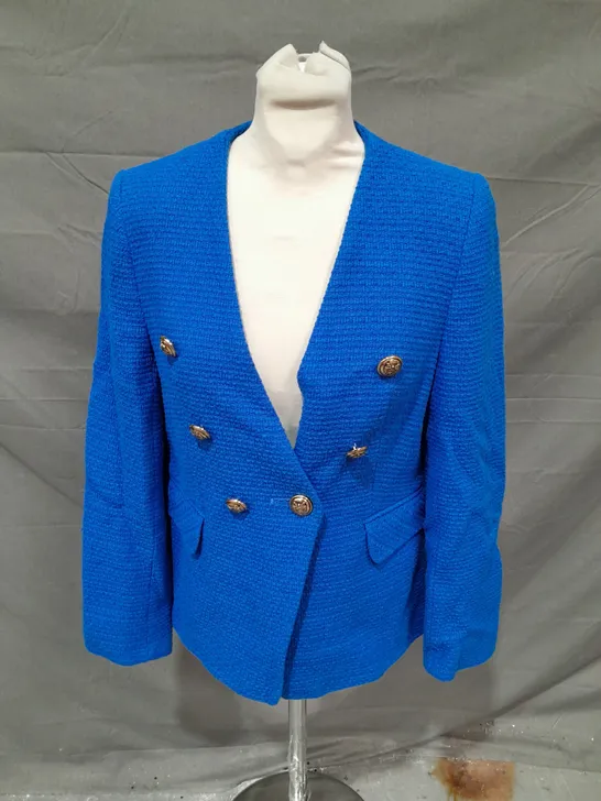 HELENE BERMAN LONDON BLIUE ONE BUTTON BLAZER - SIZE 10