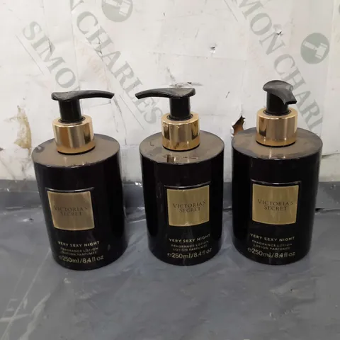 3X VICTORIA SECRET VERY SEXY NIGHT FRANGRANCE LOTION 250ML 