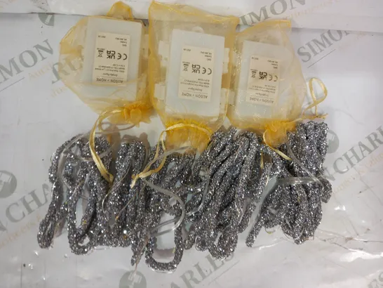 SET OF 3 DECORATIVE SILVER EFFECT LED ROPE LIGHTS