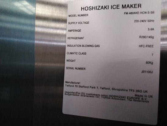 HOSHIZAKI ICE MAKER FN-480AKE-HCN-S-SB WITH STAND & TROLLEY