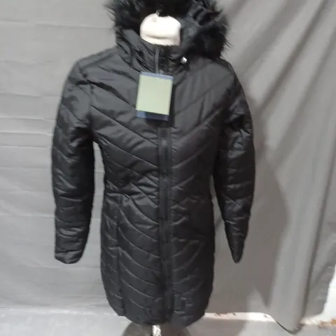 REGATTA ZIPPED PADDED COAT WITH FAUX FUR HOOD SIZE 10