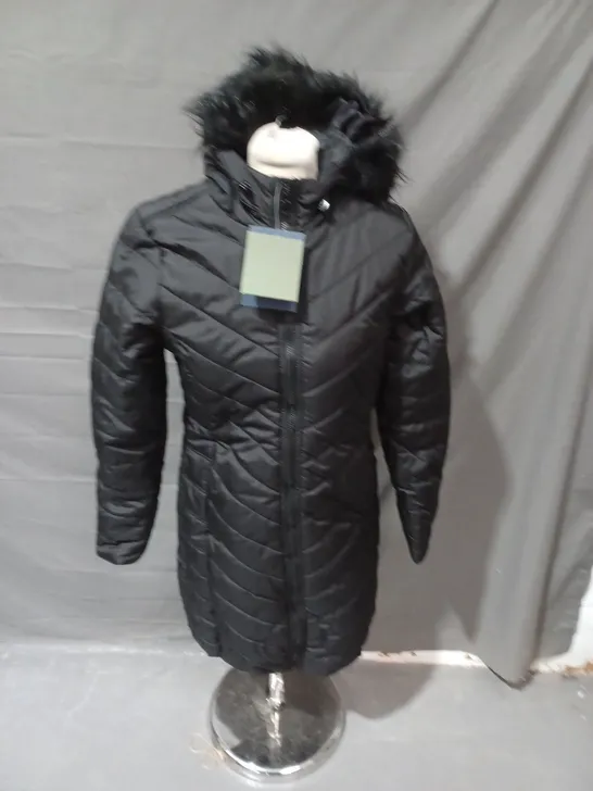 REGATTA ZIPPED PADDED COAT WITH FAUX FUR HOOD SIZE 10