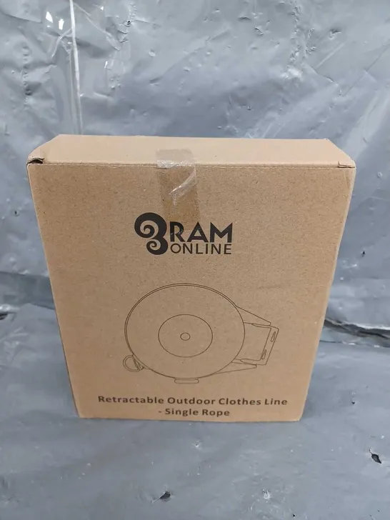 BOXED RAM ONLINE RETRACTABLE OUTDOOR CLOTHESLINE - SINGLE ROPE