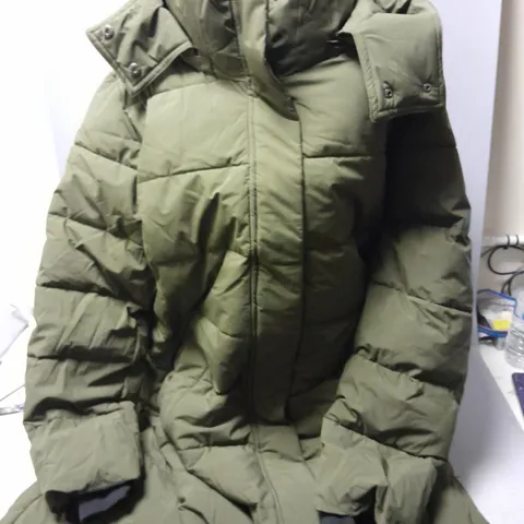 NVLT VEGAN PADDED JACKET IN KHAKI GREEN SIZE M