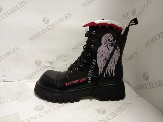 KOI VEGAN GRIM REAPER PLATFORM BOOTS UK SIZE 8