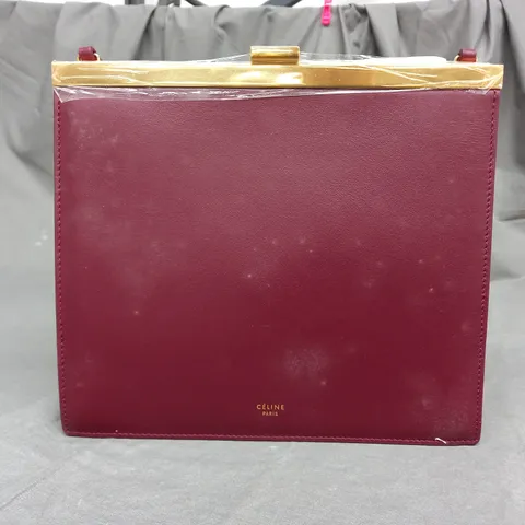 CELINE PARIS IN WINE RED CLUTCH BAG