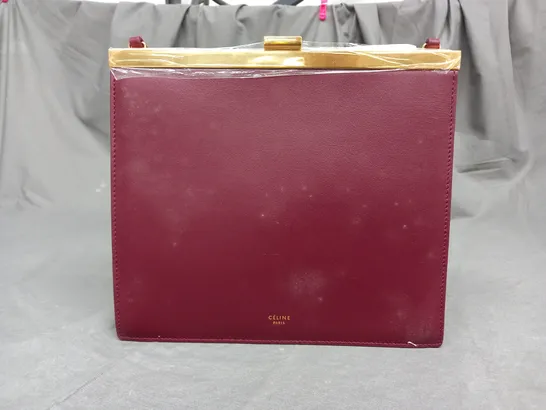 CELINE PARIS IN WINE RED CLUTCH BAG