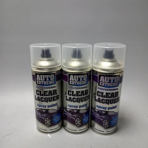 BOX OF APPROX 12 AUTO EXTREME CLEAR LACQUERS SPRAY PAINT 