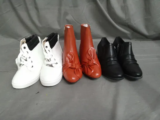 APPROXIMATELY 10 PAIRS OF ASSORTED WOMEN SHOES IN VARIOUS STYLES AND SIZES 