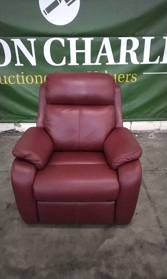 QUALITY BRITISH DESIGNED & MANUFACTURED G PLAN KINGSBURY POWER RECLINER CAPRI CLARET LEATHER ARMCHAIR 