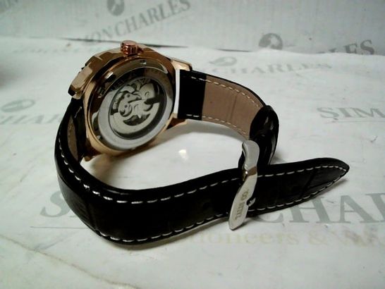 TALIS CO PART SKELETON LEATHER STRAP WATCH RRP £550