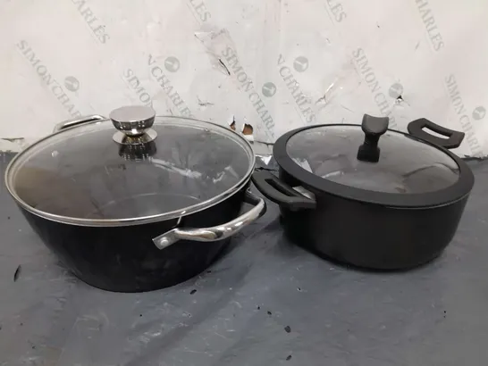 2 KITCHEN POTS WITH LIDS - COLLECTION ONLY