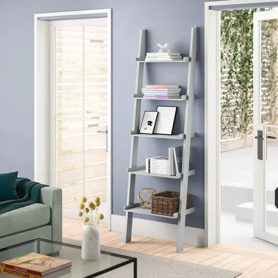 BOXED IRA LADDER BOOKCASE GREY