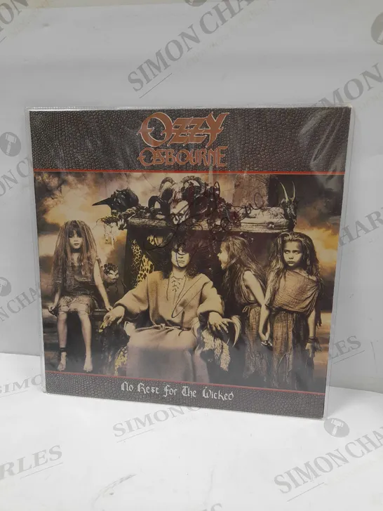 OZZY OSBOURNE NO REST FOR THE WICKED SIGNED VINYL ALBUM