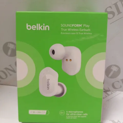 BOXED BELKIN SOUNFORM PLAY TRUE WIRELESS EARBUDS