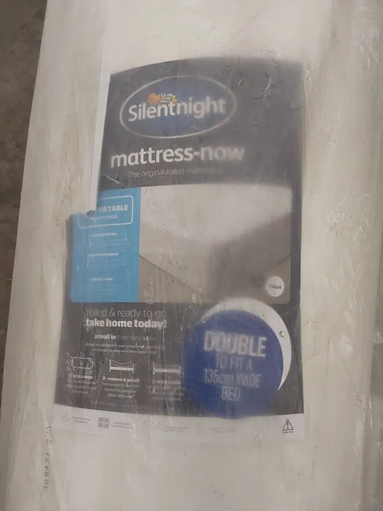 QUALITY BAGGED AND ROLLED SILENTNIGHT 135cm DOUBLE SIZE FOAM MATTRESS 