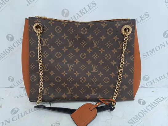 LOUIS VUITTON BROWN BAG WITH CHAIN DETAIL STRAP