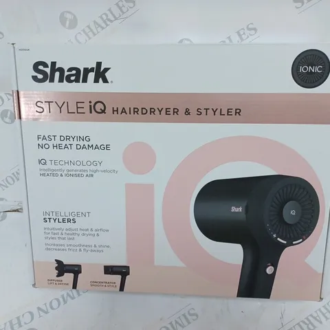 BOXED SHARK STYLE IQ IONIC HAIR DRYER & STYLER