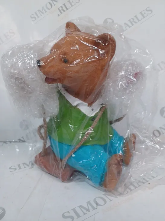 BOXED UNBRANDED DECORATIVE BEAR ON A SWING