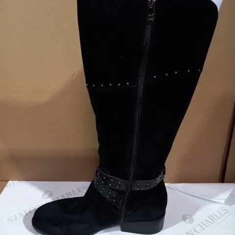 MARC FISHER BLACK SUADE EFFECT BOOTS WITH BEADING DETAILS UK SIZE 7.5