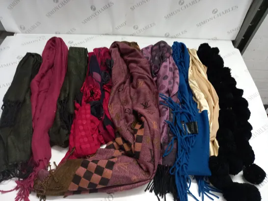 LOT OF 9 ASSORTED SCARFS TO INCLUDE LOUIS VUITTON