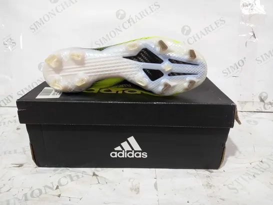 BOXED PAIR OF ADIDAS X GHOSTED.1 FOOTBALL BOOTS IN HIGHLIGHTER YELLOW UK SIZE 6